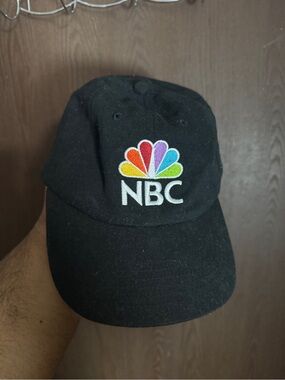NBC Black Logo Baseball Cap with Colorful Peacock